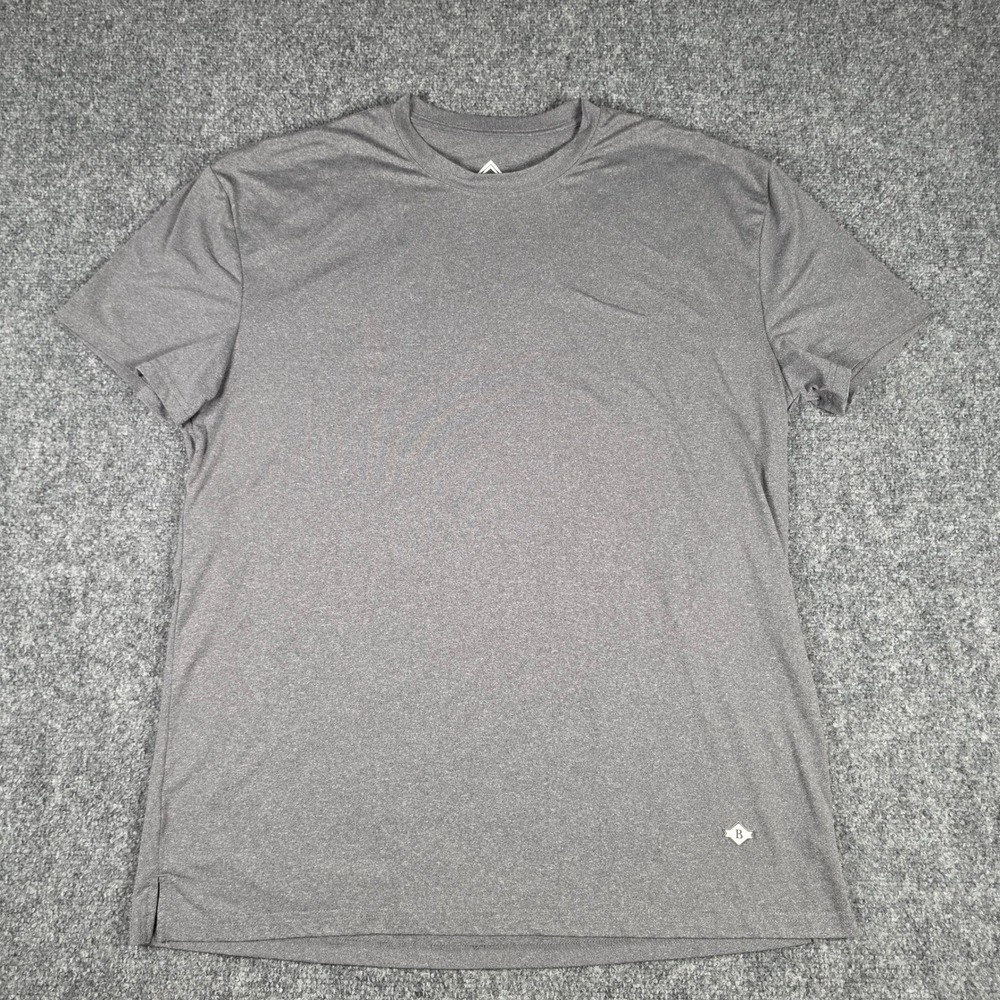 BURLEBO Go To Tee Mens L Gun Metal Grey Stretch Performance Shirt UPF 50
